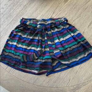 Yumi Kim, Striped Multicolor Shorts, Silk, Size L